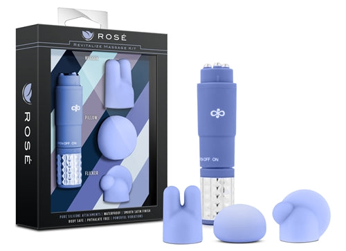 Blush Rose Revitalize Massage Kit – Multi-Function Vibrator – Blue