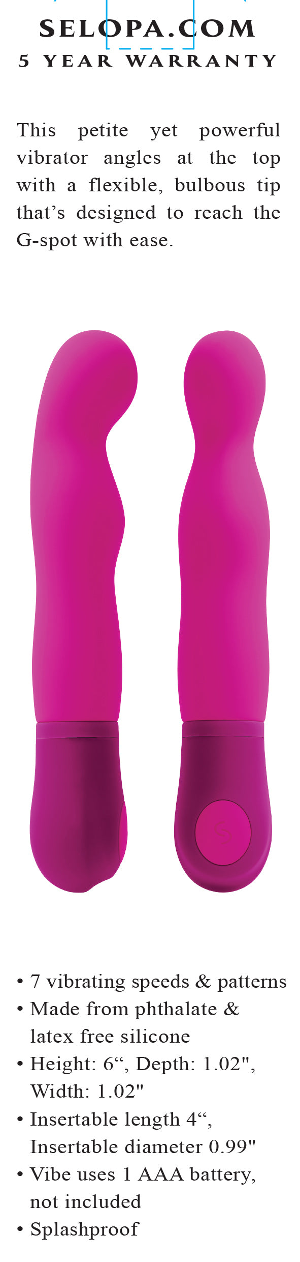 Evolved Novelties G Wow Vibrator – Pink – G-Spot Stimulator