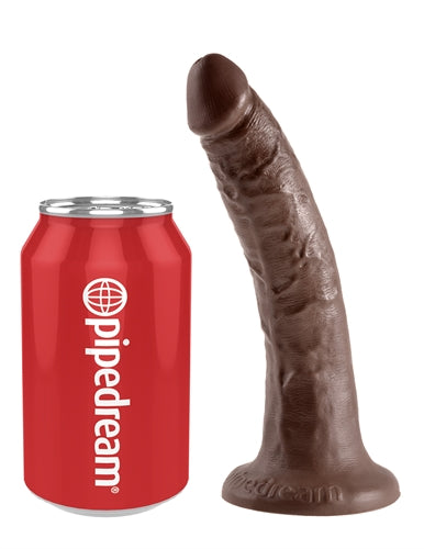 King Cock 7-Inch Dildo - Realistic Brown Design with Suction Cup Base