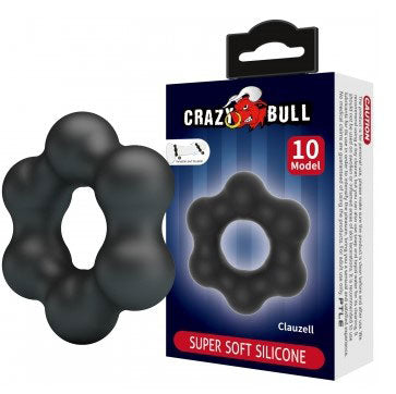 Clauzell Super Soft Silicone Cockring - Black - Waterproof