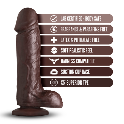 Blush Loverboy The Movie Star Chocolate Realistic Dildo with Suction Cup Base