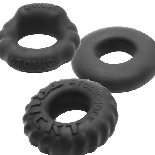 Oxballs Bonemark 3-Pack Cockring Kit – Black