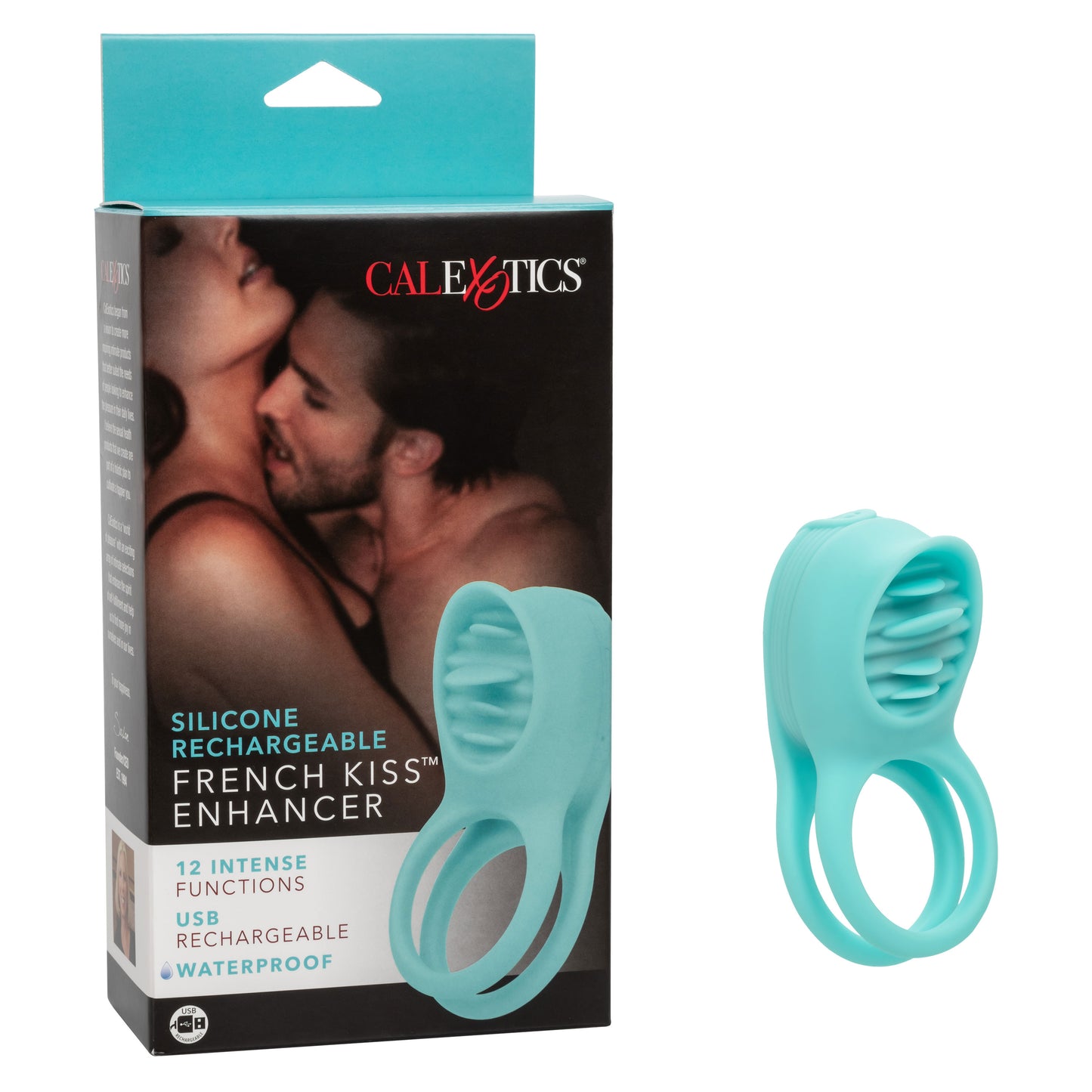 CalExotics Silicone Rechargeable French Kiss Enhancer – Blue – 12 Functions
