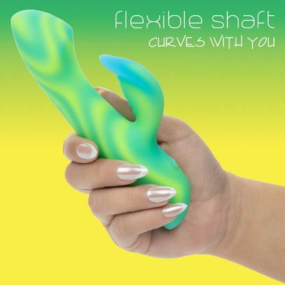 CalExotics Endless Summer Twilight Tease Dual-Motor Rabbit-Style Vibrator, Dual-Layer Liquid Silicone, Green