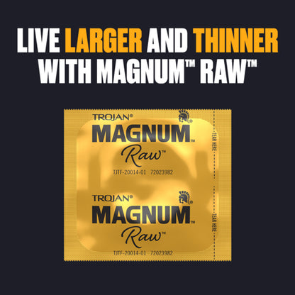 Trojan Magnum Raw Large Condoms – Ultra Thin with Silky Smooth Lubrication