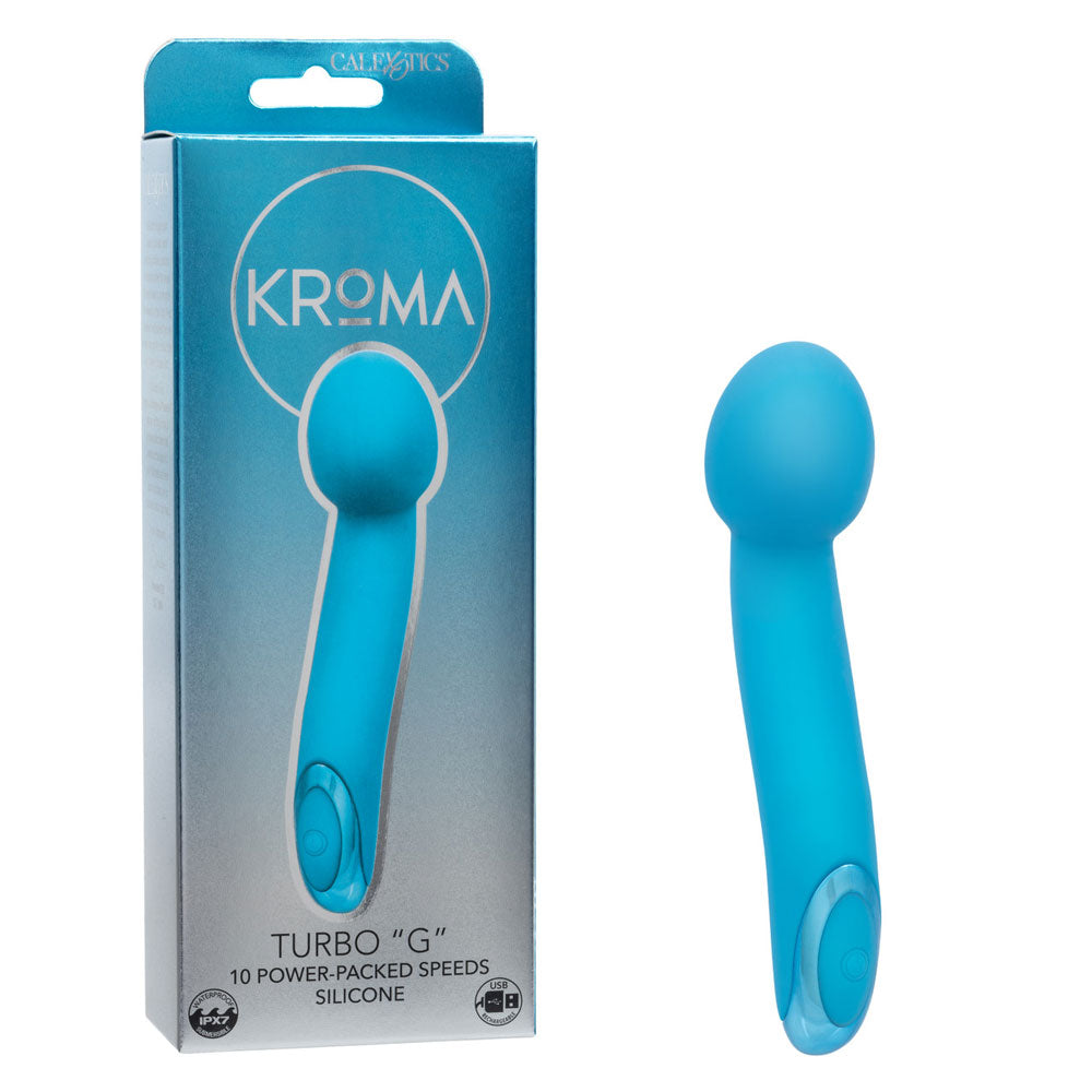 CalExotics Kroma Turbo G Mini Massager – Blue – Waterproof, Rechargeable, Multi-Speed