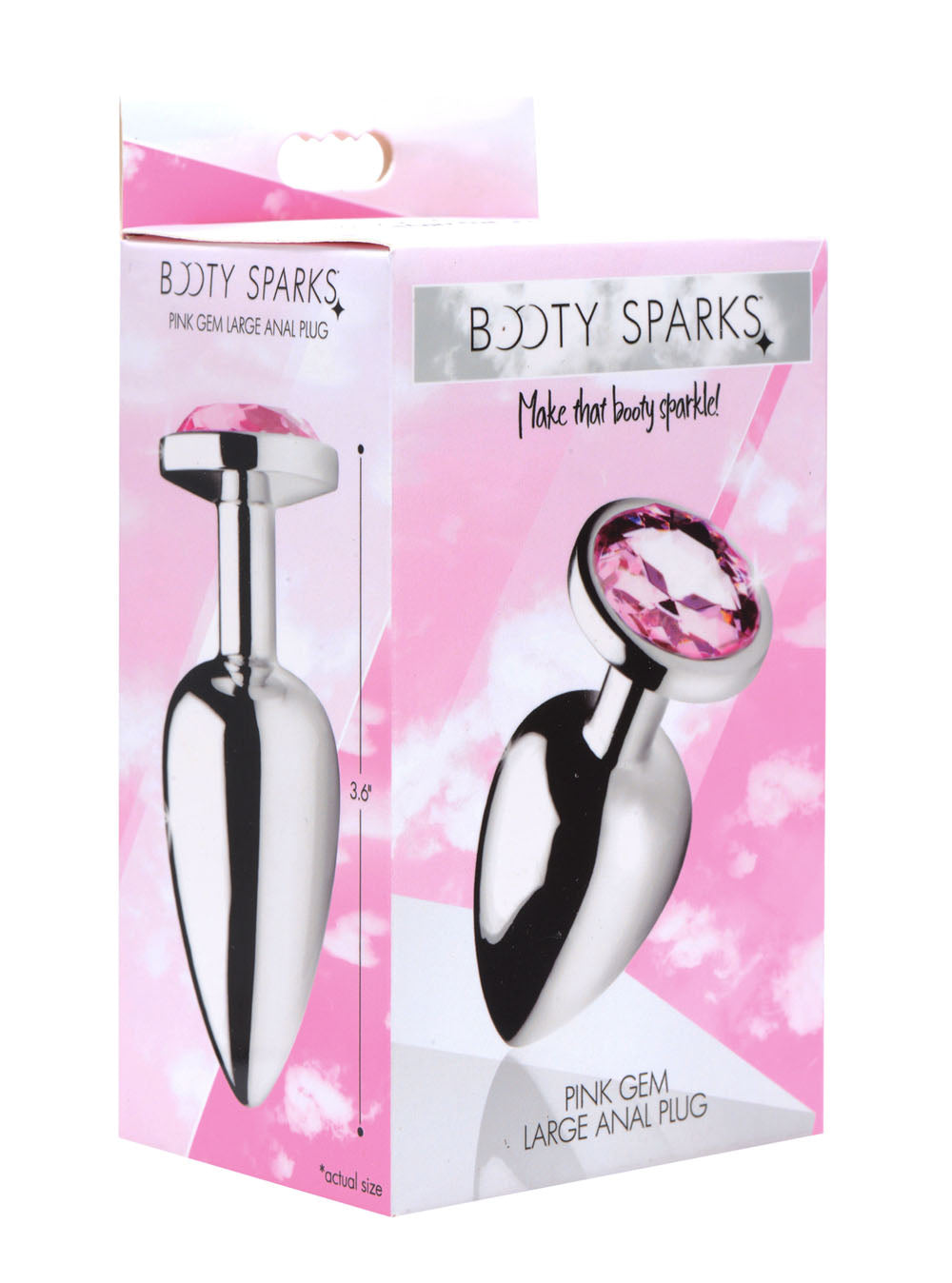 XR Brands Pink Gem Anal Plug - Large - Tapered Design with Jewel Base