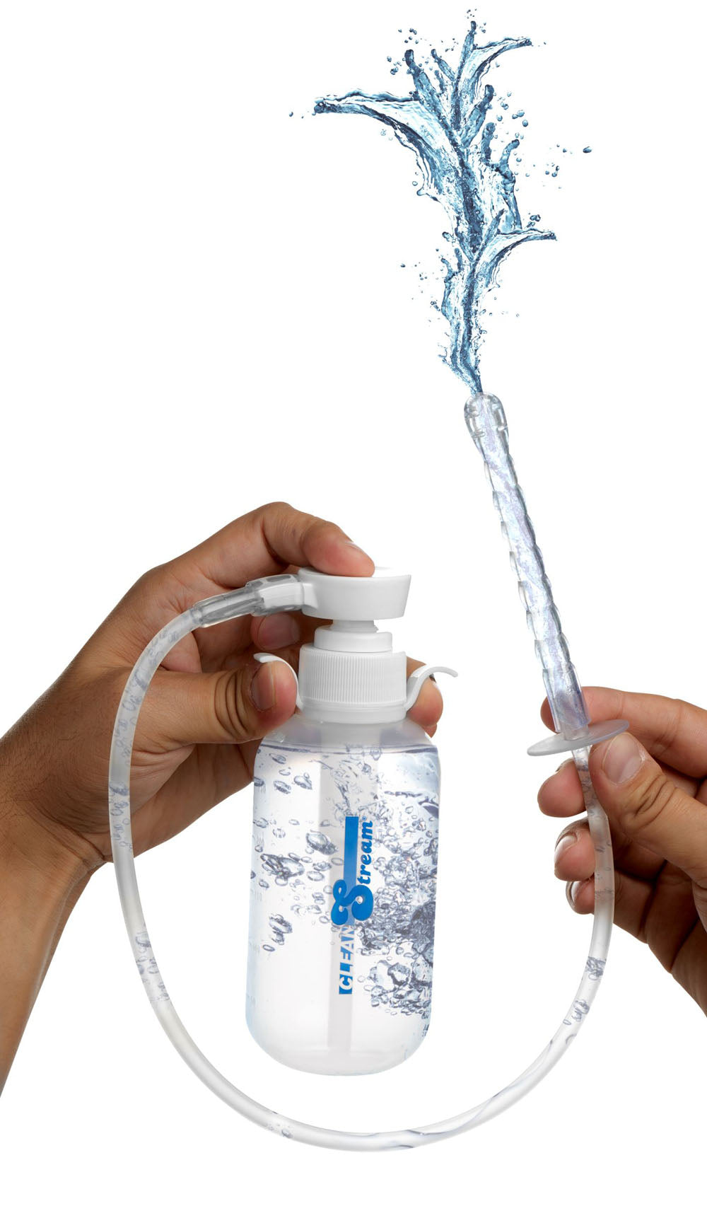 XR Brands Pump Action Enema Bottle with Nozzle - Clear