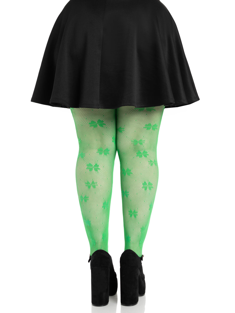 Leg Avenue Clover Net Tights - 1X 2X - Green