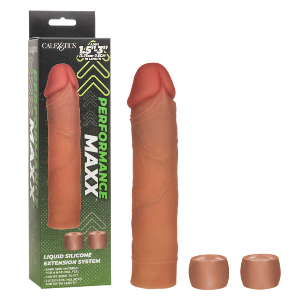 CalExotics Performance Maxx Liquid Silicone Extension System – Brown – 3" Length Increase