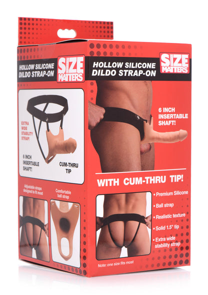XR Brands Hollow Silicone Dildo Strap-on – Flesh, Realistic Design