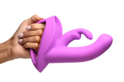 XR Brands Come Hither Rocket Silicone Vibrator - Purple - G-Spot and Clitoral Stimulation
