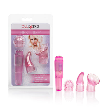 CalExotics First Time Travel Teaser Kit – Pink Pocket Massager with 3 Tips