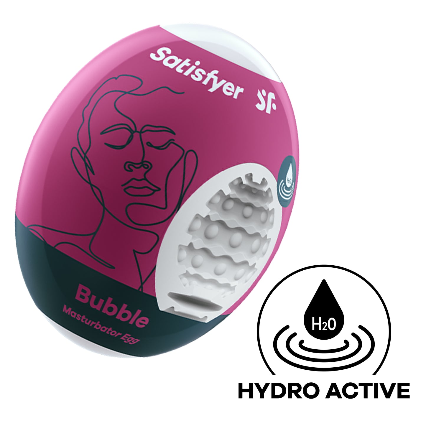 Satisfyer Masturbator Egg - Bubble - Violet - Single Use, Hydroactive TPE