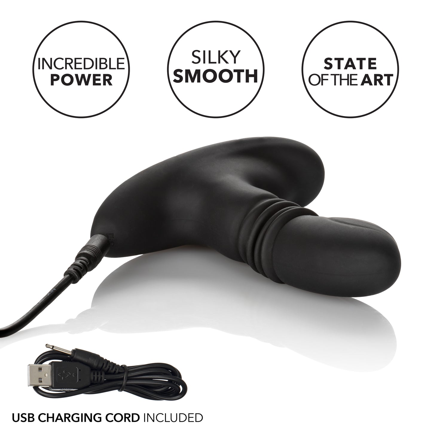 CalExotics Eclipse Thrusting Rotator Probe – Black – 12-Function Vibrating Probe