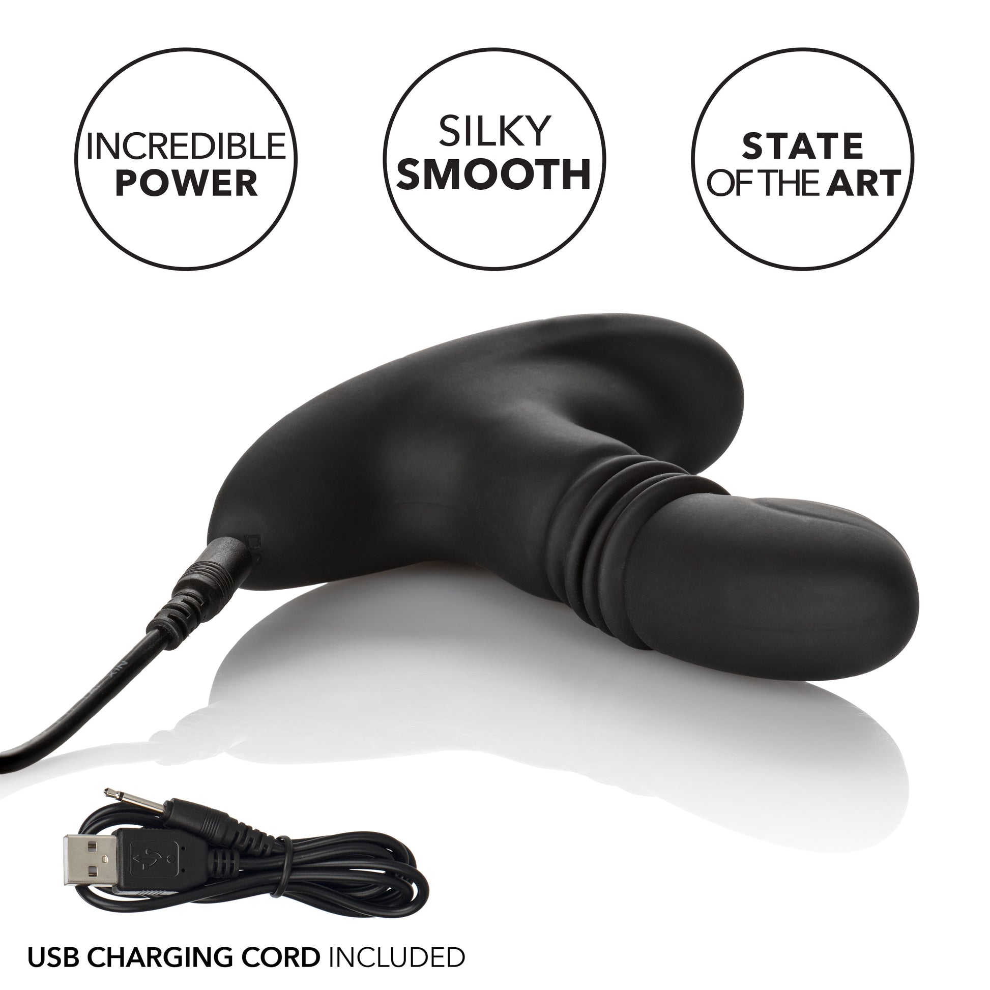 CalExotics Eclipse Thrusting Rotator Probe – Black – 12-Function Vibrating Probe