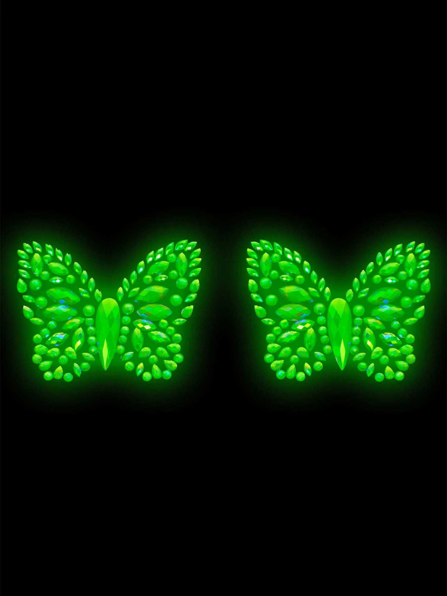 Leg Avenue Chrysalis Butterfly Nipple Covers - Glow in the Dark