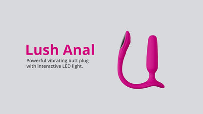 Lovense Lush Anal App-Controlled Butt Plug with Customizable LED Lights – Hot Pink