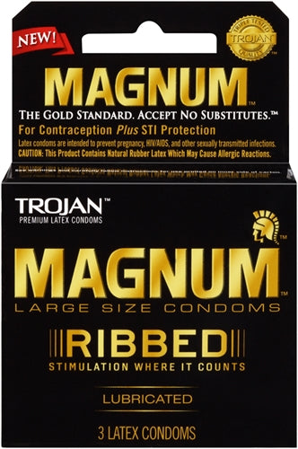 Trojan Magnum Ribbed Condoms – Large, Ribbed for Enhanced Stimulation
