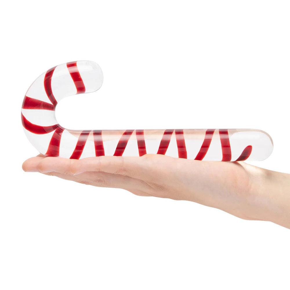 Electric Novelties Candy Cane Dream 7.5" Glass Dildo - Clear