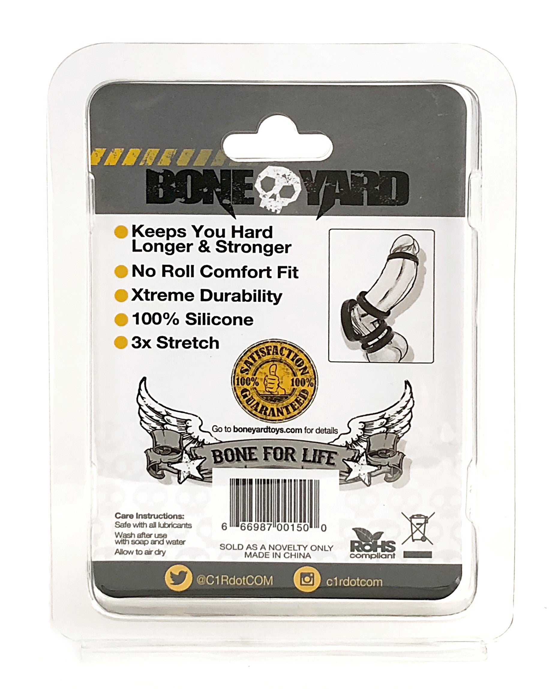 Boneyard Silicone Ring 50mm - Black - Durable and Comfortable Design