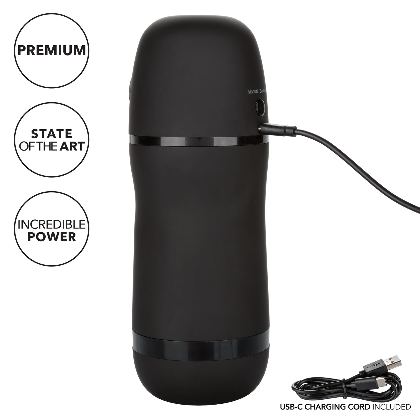 CalExotics Optimum Power Pulsar Stroker – Black – Vibrating Male Masturbator