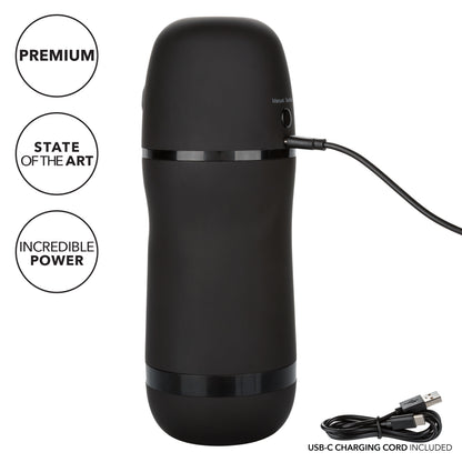 CalExotics Optimum Power Pulsar Stroker – Black – Vibrating Male Masturbator