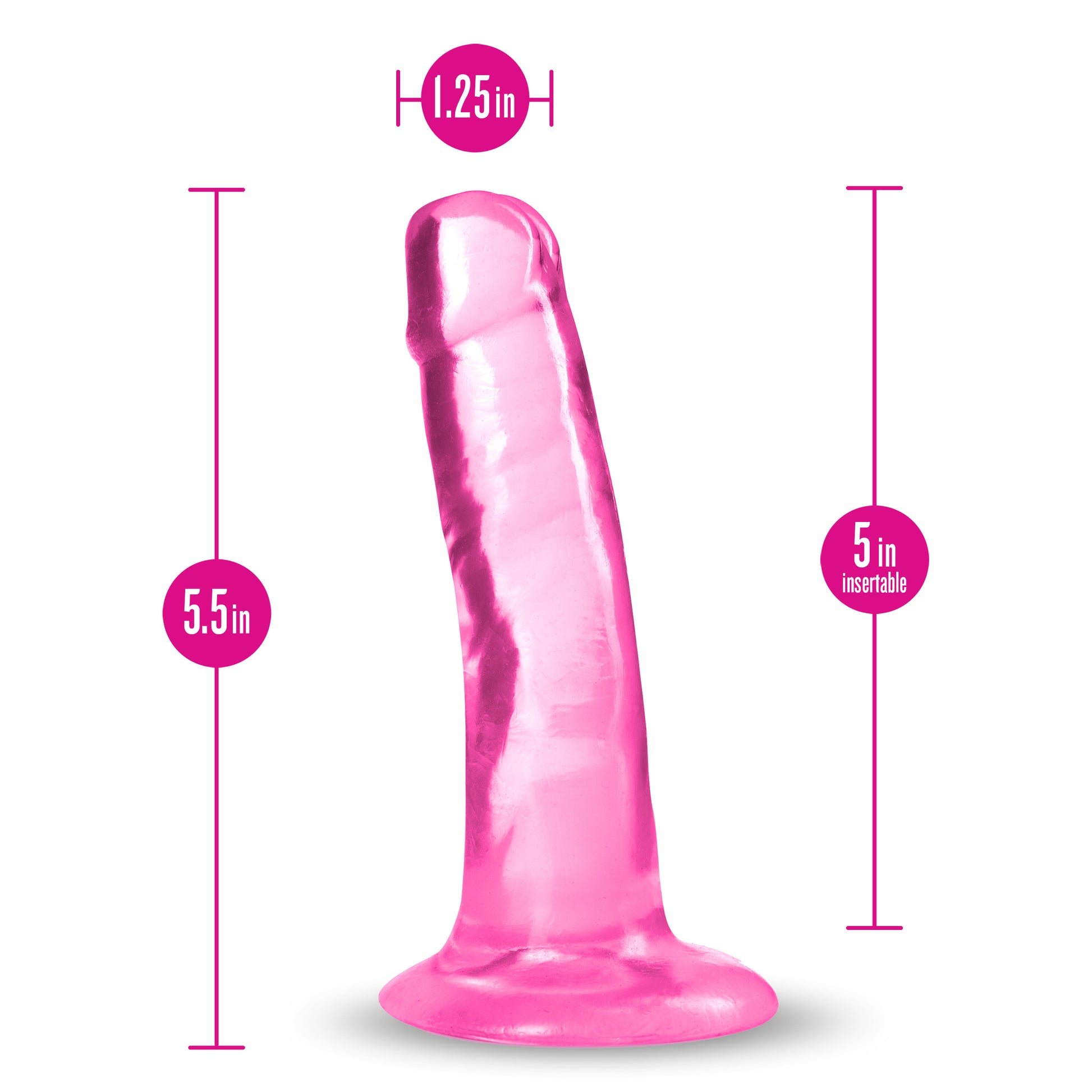 B Yours Plus Hard N Happy Dildo – Pink, Soft Feel with Suction Cup