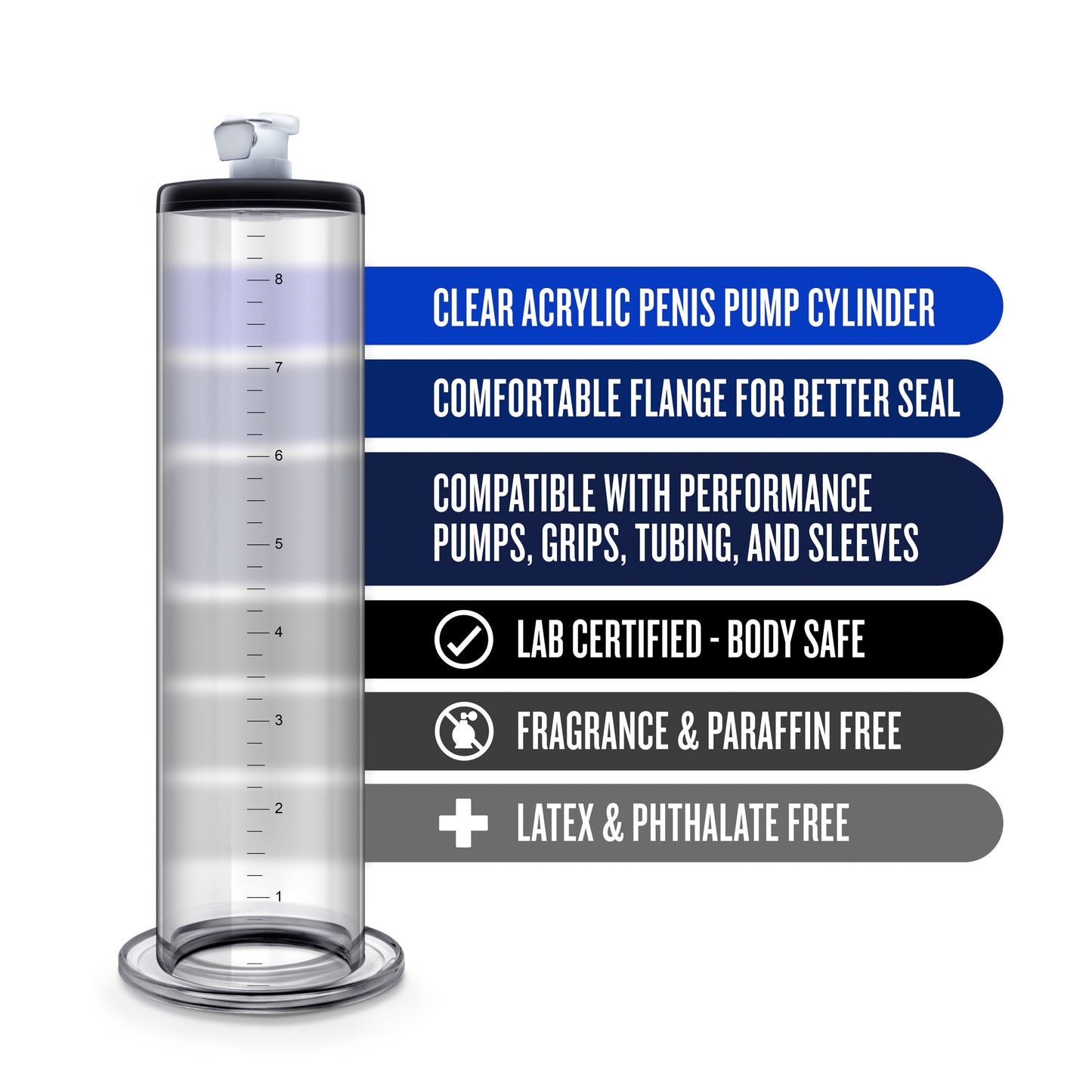 Blush Performance 9 Inch Penis Pump Cylinder - Clear