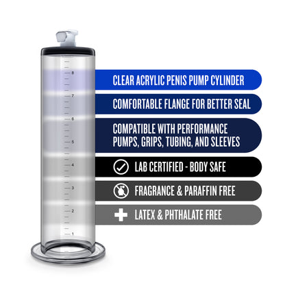 Blush Performance 9 Inch Penis Pump Cylinder - Clear