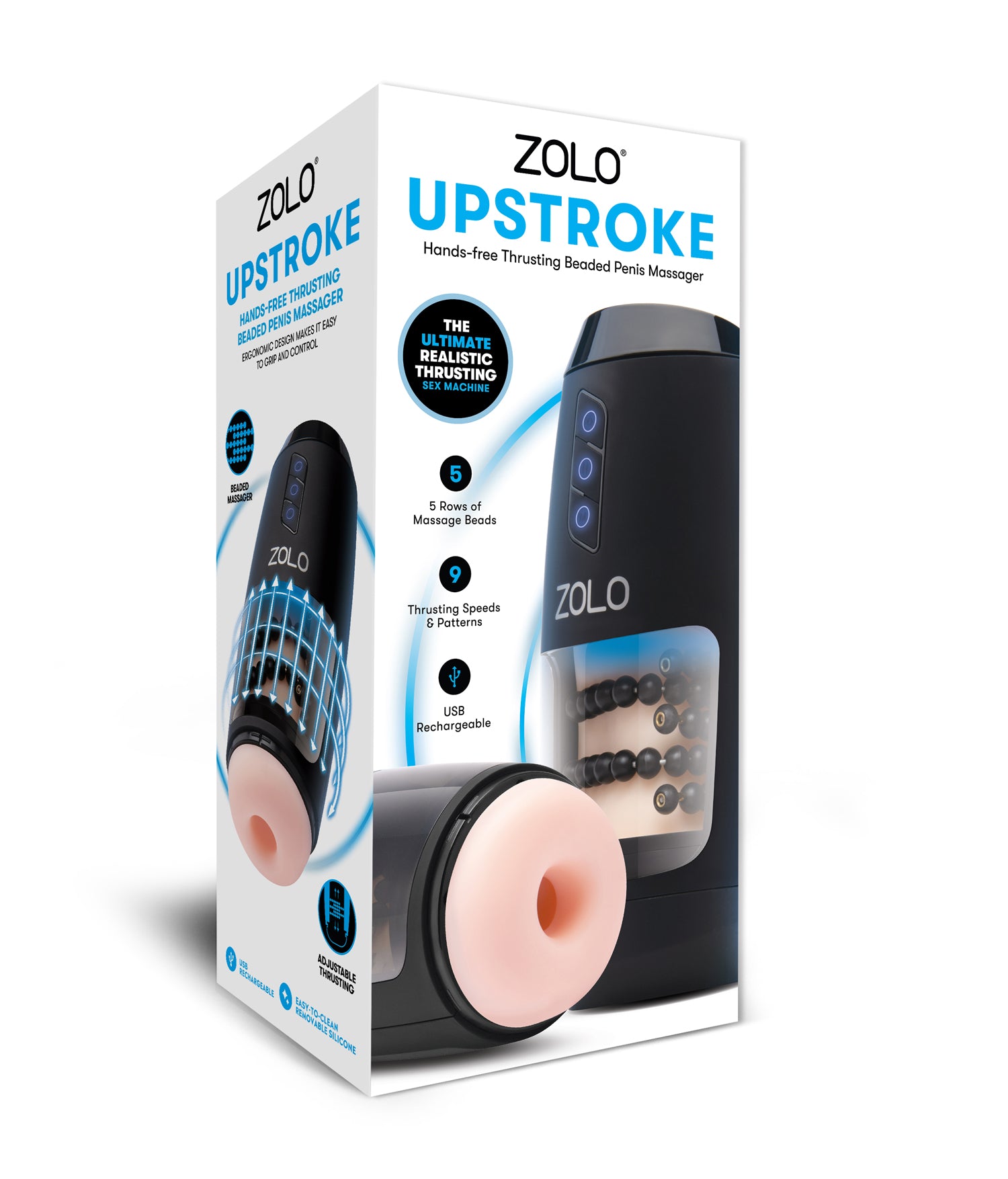 XGEN Zolo Upstroke Rechargeable Stroker with Beads – Black