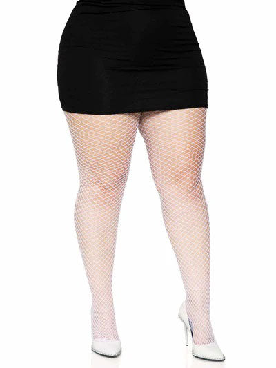 Leg Avenue Industrial Net Pantyhose 1X-2X – White