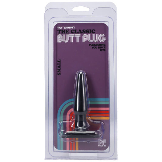 Doc Johnson Classic Butt Plug - Small - Phthalate-Free - Black
