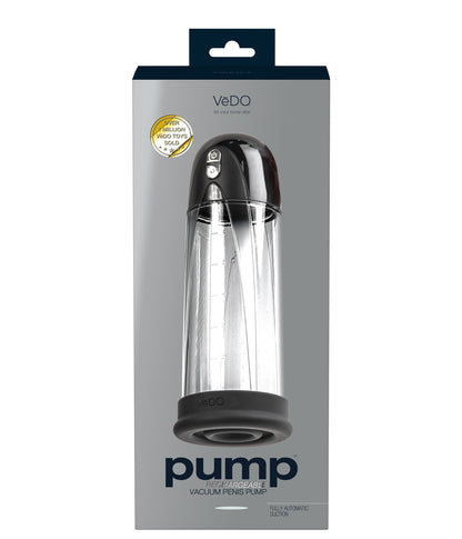 VeDO Pump Rechargeable Vacuum Penis - Multi-Speed Suction - Clear