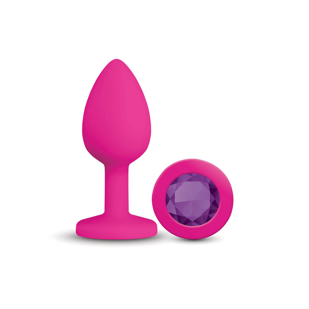 Gemma Purple Gem Pink Silicone Medium Anal Plug - Tapered Design