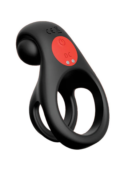 Red Dot Vibrating Cock Ring V2 with Remote – Black/Red