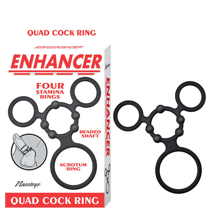 Nasstoys Enhancer Quad Cock Ring Set – Black – Four Stretchy Rings for Enhanced Support