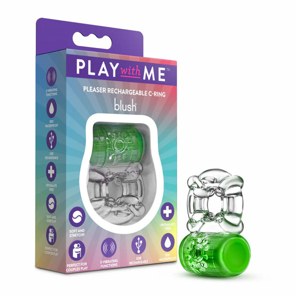 Blush Play With Me Pleaser Rechargeable C-Ring – Neon Green