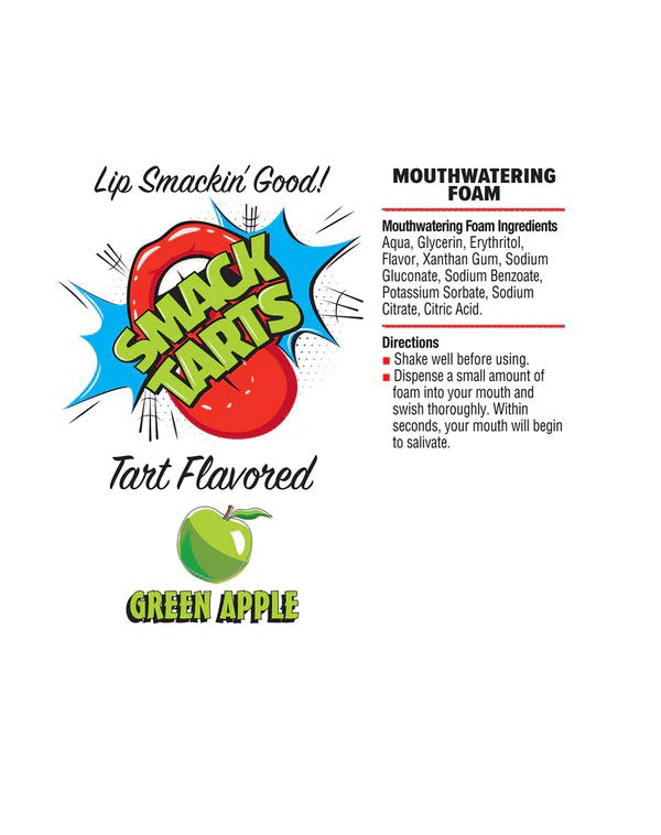 Smack Tarts Mouthwatering Foam 2.7oz – Sour Green Apple Flavor