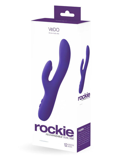 VeDO Rockie Dual Rechargeable Vibe - G-spot and Clitoral Stimulation - Purple