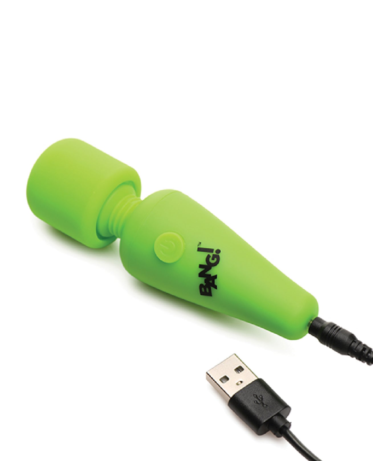 XR Brands Glow in the Dark Mini Wand - Green - USB Rechargeable Silicone Vibrator