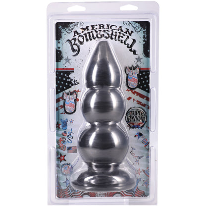 American Bombshell Triple Payload PVC Dildo – Gun Metal / Black