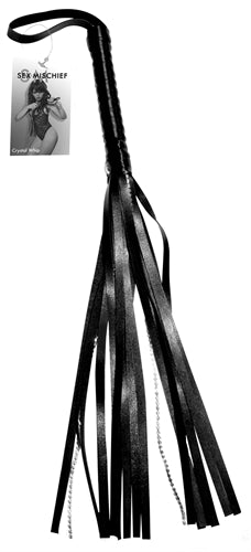 Sportsheets Crystal Whip - Black - Versatile Whipping and Caressing Tool