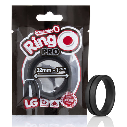 Screaming O RingO Pro LG Penis Ring - Black - Stretch-to-Fit Design