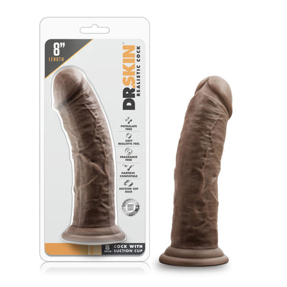 Dr. Skin 8 Inch Realistic Cock with Suction Cup – Brown