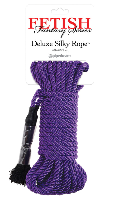 Pipedream Fetish Fantasy Series Deluxe Silky Rope - Purple - 32 Feet for Bondage Play