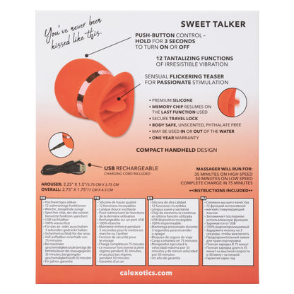 CalExotics French Kiss Sweet Talker Mini Massager with 12 Functions - Red
