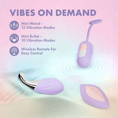 Blush Snapstar Vibrator Set with Wireless Remote – Purple
