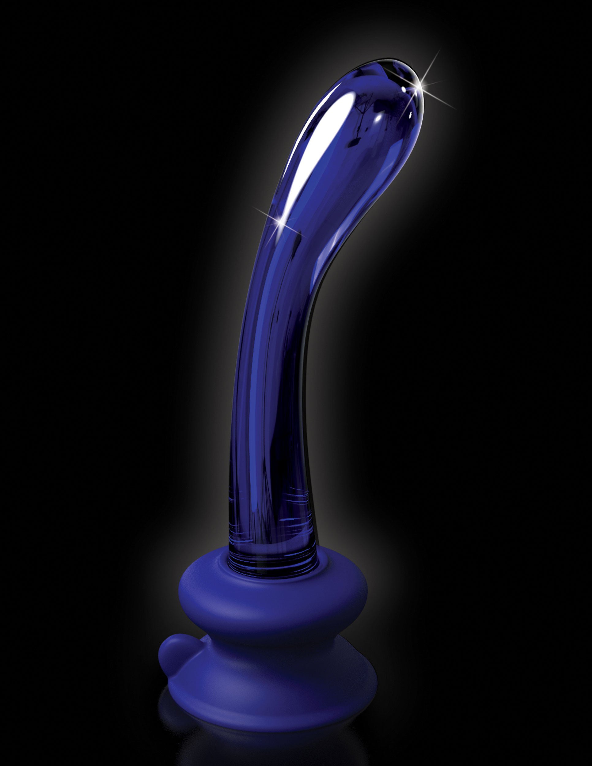 Pipedream Icicles No. 89 G-Spot Glass Wand with Silicone Suction Cup - Blue