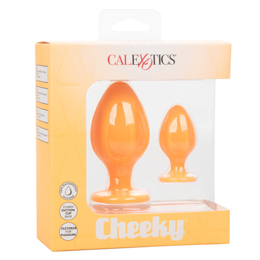 CalExotics Cheeky Anal Plug Set – Waterproof Silicone – Orange